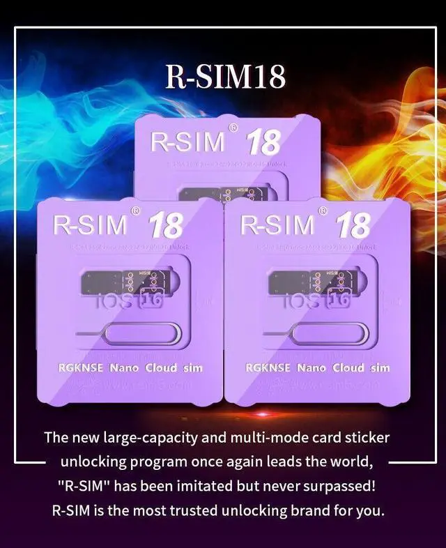 Alt view image 7 of 7 - R-SIM18 RSIM 18 Nano Unlock Card For iPhone 14 Plus 13 12 11 Pro Max X XR iOS 16