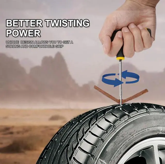 Alt view image 4 of 6 - 68pc Tire Repair Kit DIY Flat Tire Repair Car Truck Motorcycle Home Plug Patch