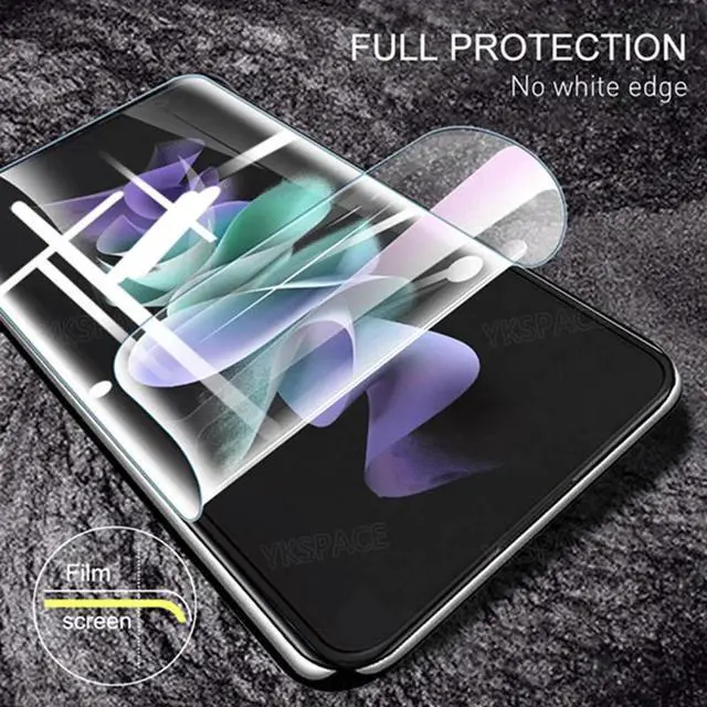 Alt view image 4 of 7 - For Samsung Galaxy Z Flip 3 5G Soft Hydrogel Screen Protector Film/HD Lens Cover