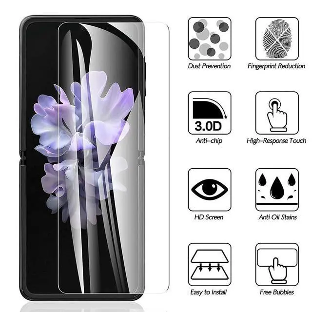 Alt view image 5 of 7 - For Samsung Galaxy Z Flip 3 5G Soft Hydrogel Screen Protector Film/HD Lens Cover