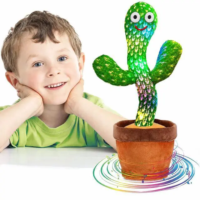Alt view image 3 of 7 - Dancing Cactus Plush Toy Doll Electronic Recording Shake With Song Funny Gift US