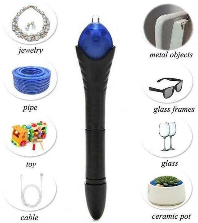 Alt view image 6 of 7 - 5 Second Fix Pen UV Light Repair Glue Refill Liquid Welding Multi-Purpose Kit