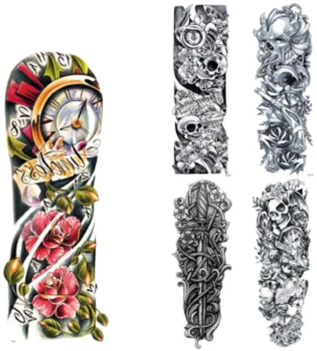 Main image of 5Pcs Large Temporary Body Art Arm Tattoo Sticker Sleeve Man Women Waterproof USA
