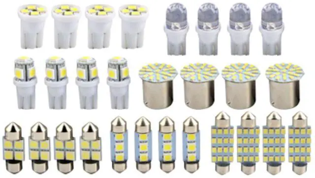 Main image of 28pcs Car Interior White Combo LED Map Dome Door Trunk License Plate Light Bulbs