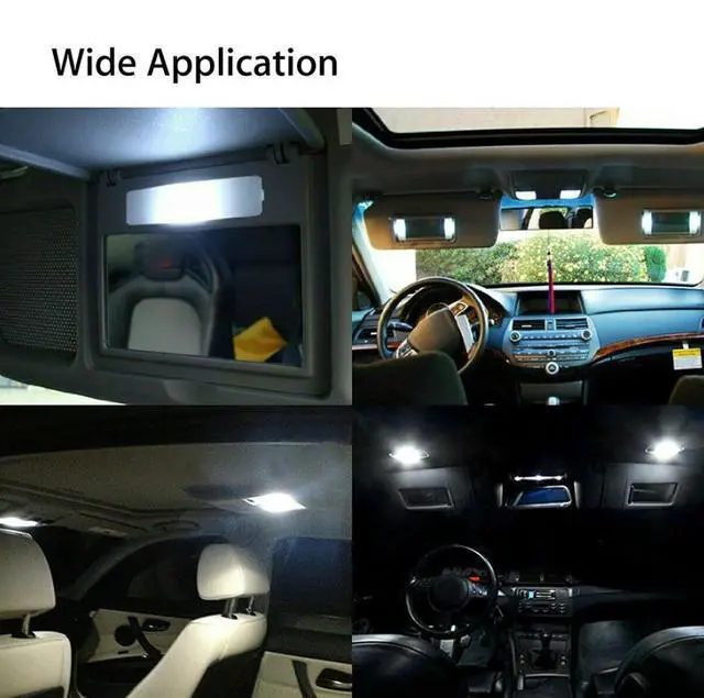 Alt view image 7 of 7 - 28pcs Car Interior White Combo LED Map Dome Door Trunk License Plate Light Bulbs