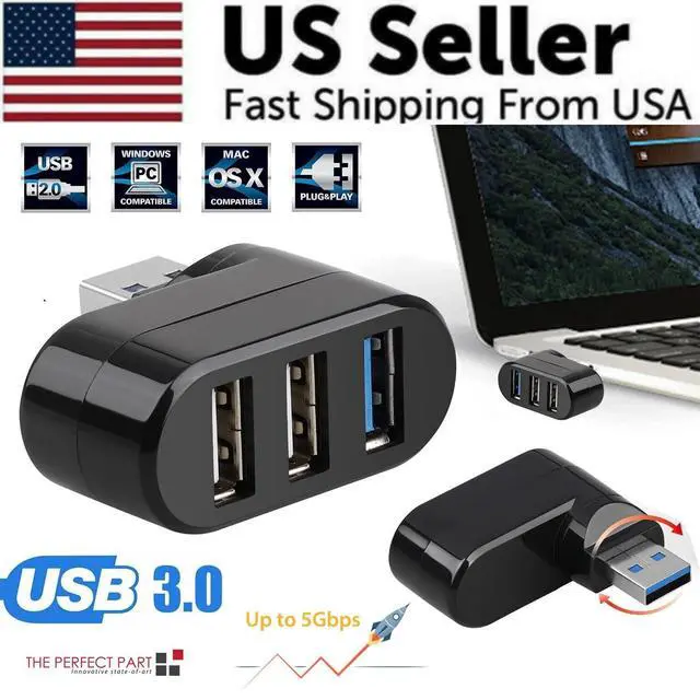Alt view image 2 of 7 - High Speed 3 Port USB 3.0 Multi HUB Splitter Expansion Desktop PC Laptop Adapter
