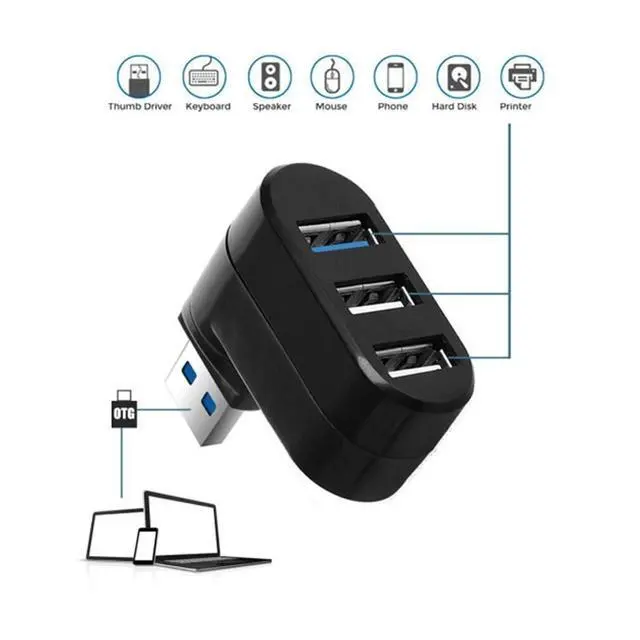 Alt view image 5 of 7 - High Speed 3 Port USB 3.0 Multi HUB Splitter Expansion Desktop PC Laptop Adapter