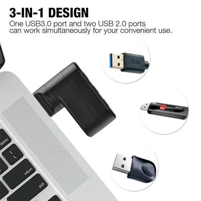 Alt view image 3 of 7 - High Speed 3 Port USB 3.0 Multi HUB Splitter Expansion Desktop PC Laptop Adapter
