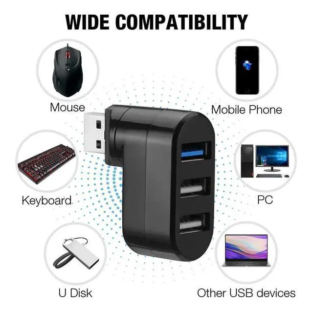 Alt view image 7 of 7 - High Speed 3 Port USB 3.0 Multi HUB Splitter Expansion Desktop PC Laptop Adapter