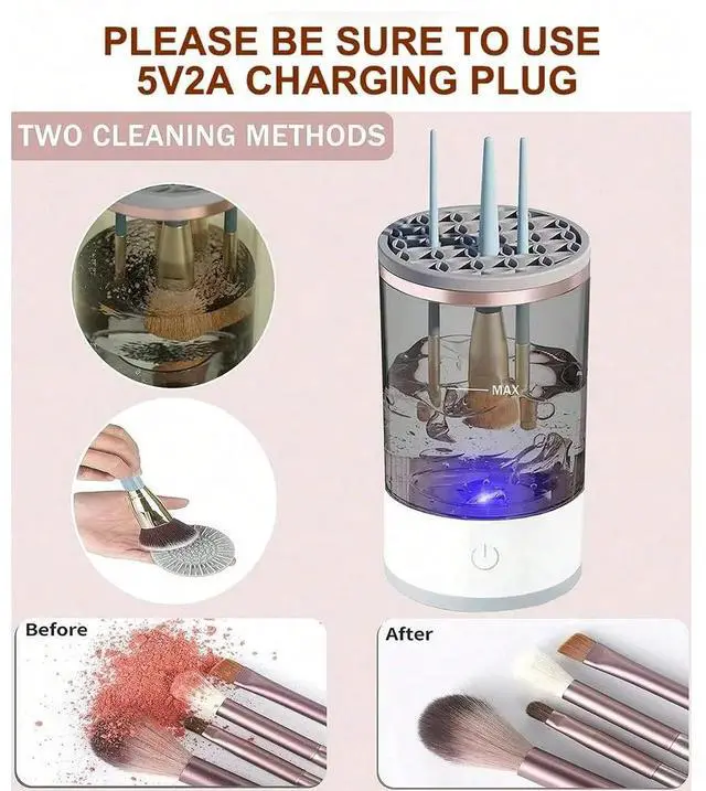 Alt view image 6 of 7 - Automatic Brush Cleaner Electric Makeup Brush Cleaning Machine Fast Clean Dryer