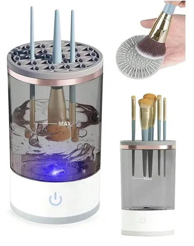 Alt view image 7 of 7 - Automatic Brush Cleaner Electric Makeup Brush Cleaning Machine Fast Clean Dryer