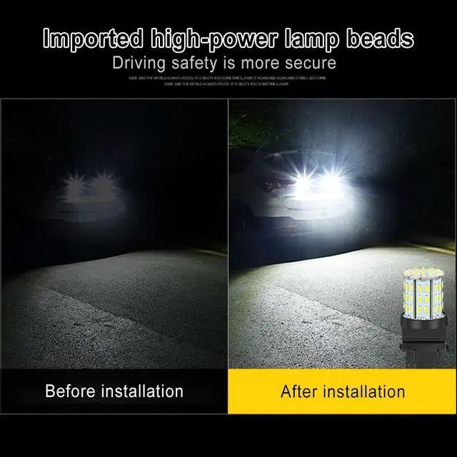 Alt view image 4 of 7 - 4X 3157 3156 64SMD LED Reverse Tail Brake Turn Signal DRL Light Bulb 6000K White