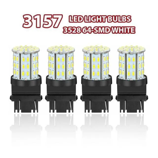Alt view image 3 of 7 - 4X 3157 3156 64SMD LED Reverse Tail Brake Turn Signal DRL Light Bulb 6000K White
