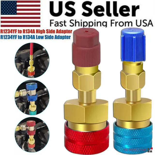 Alt view image 2 of 7 - R1234YF to R134A Quick Coupler Adapter Fits Car A/C High Low Side Conversion Kit