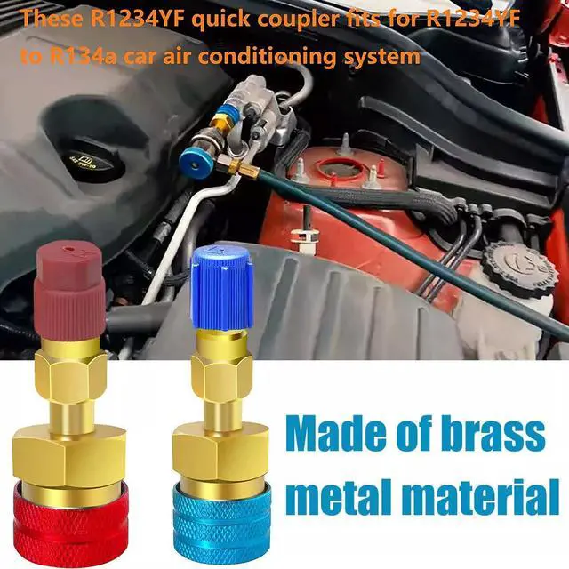 Alt view image 5 of 7 - R1234YF to R134A Quick Coupler Adapter Fits Car A/C High Low Side Conversion Kit