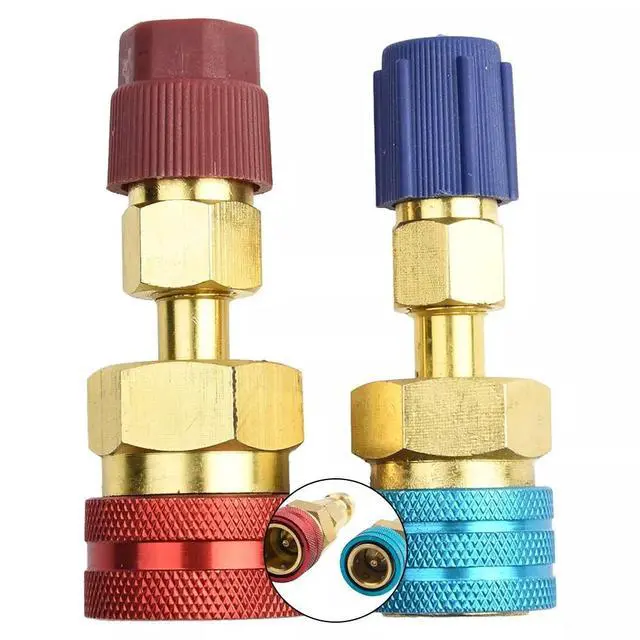 Alt view image 7 of 7 - R1234YF to R134A Quick Coupler Adapter Fits Car A/C High Low Side Conversion Kit