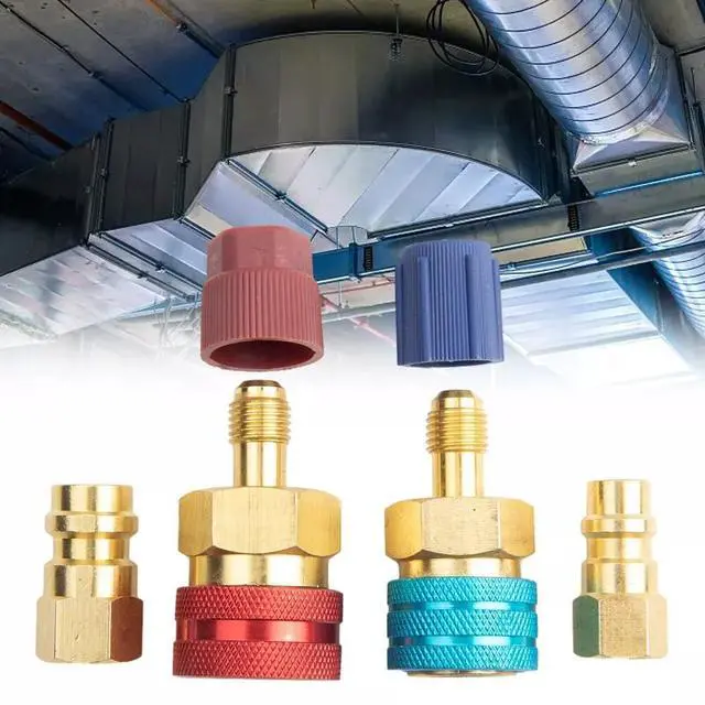 Alt view image 6 of 7 - R1234YF to R134A Quick Coupler Adapter Fits Car A/C High Low Side Conversion Kit