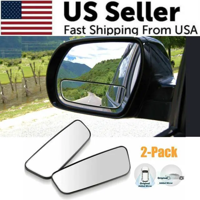 Alt view image 2 of 7 - 2x 360° Stick on Rear View Auxiliary Blind Spot Mirror Wide Angle Car Truck SUV