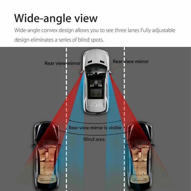 Alt view image 6 of 7 - 2x 360° Stick on Rear View Auxiliary Blind Spot Mirror Wide Angle Car Truck SUV
