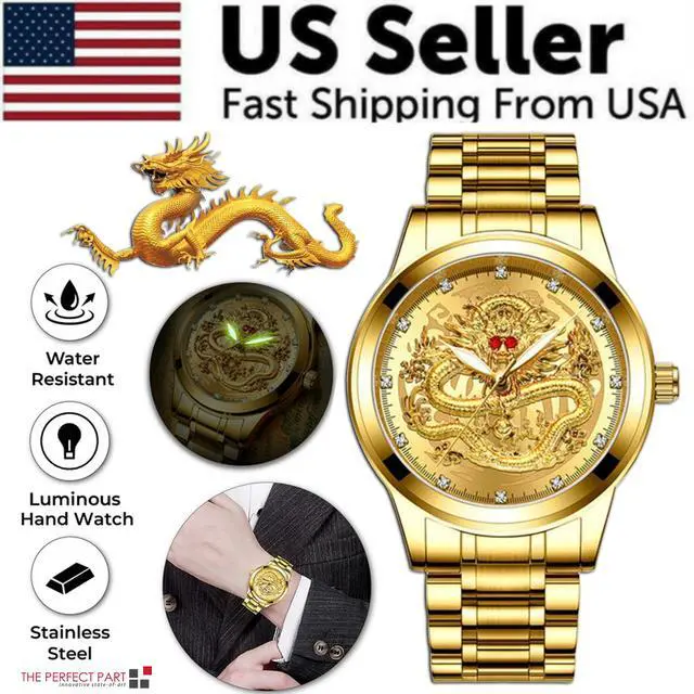 Alt view image 2 of 7 - Business Gift Waterproof Gold Men's Diamond Quartz Watch Classic Stainless Steel
