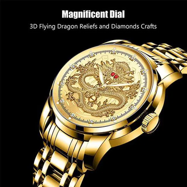 Alt view image 6 of 7 - Business Gift Waterproof Gold Men's Diamond Quartz Watch Classic Stainless Steel