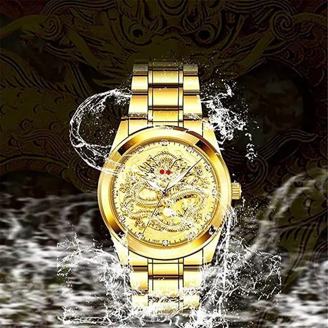 Alt view image 7 of 7 - Business Gift Waterproof Gold Men's Diamond Quartz Watch Classic Stainless Steel