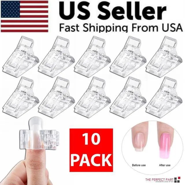 Alt view image 2 of 7 - 10 PCS Nail Tips Clip Quick Building Poly Builder Gel DIY Extension Clamp Clips
