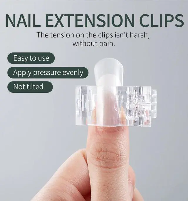 Alt view image 5 of 7 - 10 PCS Nail Tips Clip Quick Building Poly Builder Gel DIY Extension Clamp Clips