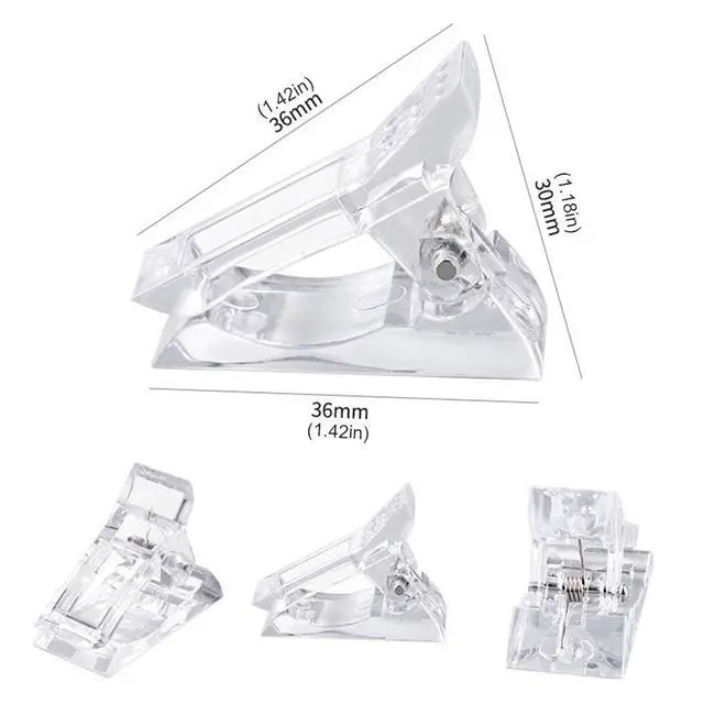 Alt view image 3 of 7 - 10 PCS Nail Tips Clip Quick Building Poly Builder Gel DIY Extension Clamp Clips