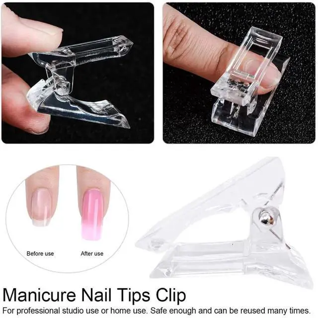 Alt view image 7 of 7 - 10 PCS Nail Tips Clip Quick Building Poly Builder Gel DIY Extension Clamp Clips