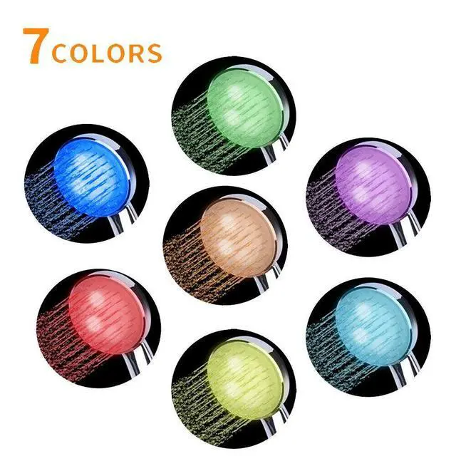 Alt view image 3 of 7 - Handheld 7 Color Changing LED Light Water Bath Home Bathroom Shower Head Glow