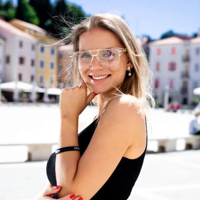 Alt view image 4 of 7 - Men's Sunglasses Designer Fashion Square Clear Gold Frame Clear Lens Style W/Box