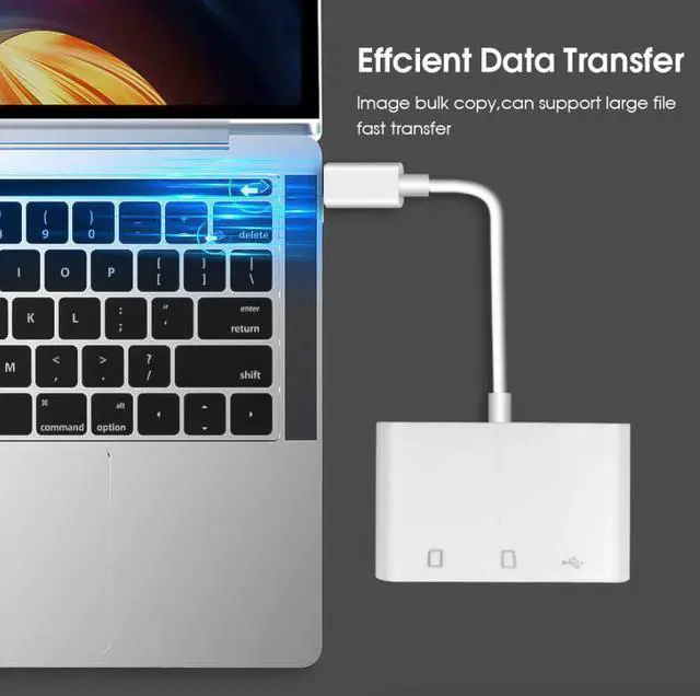 Alt view image 3 of 7 - USB C 3 in 1 Hub Converter Type-C Adapter SD Card Reader For MacBook Pro Laptop
