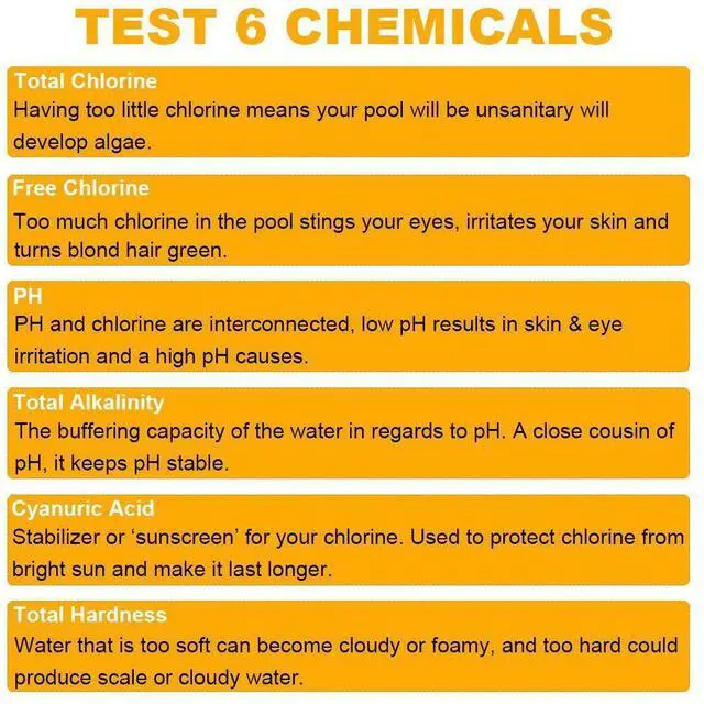 Alt view image 4 of 7 - 6 IN 1 Chlorine Dip Test Strips Hot Tub SPA Swimming Pool PH Tester Paper Bottle - 50 Pack