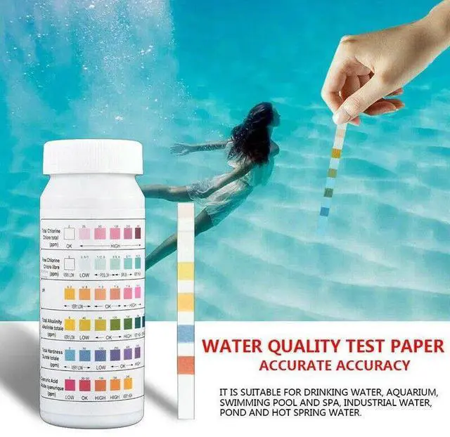 Alt view image 5 of 7 - 6 IN 1 Chlorine Dip Test Strips Hot Tub SPA Swimming Pool PH Tester Paper Bottle - 50 Pack