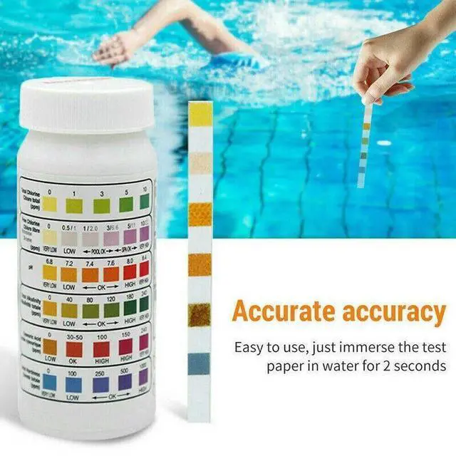 Alt view image 7 of 7 - 6 IN 1 Chlorine Dip Test Strips Hot Tub SPA Swimming Pool PH Tester Paper Bottle - 50 Pack