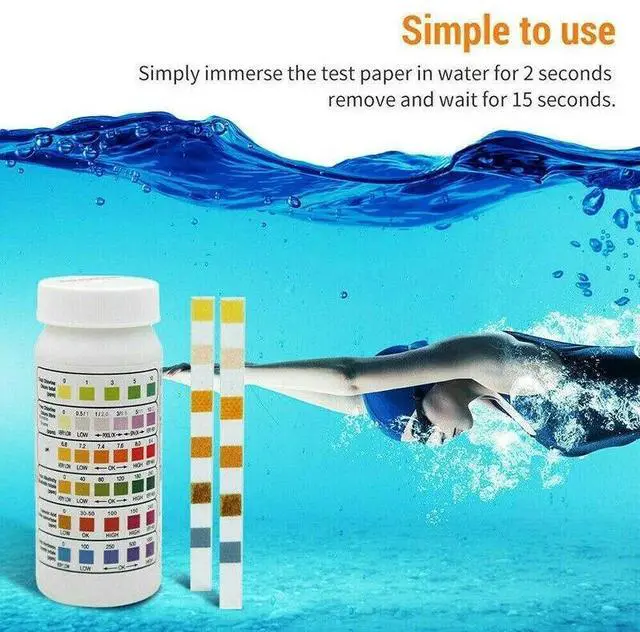Alt view image 6 of 7 - 6 IN 1 Chlorine Dip Test Strips Hot Tub SPA Swimming Pool PH Tester Paper Bottle - 50 Pack
