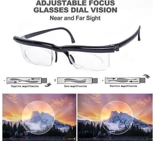 Alt view image 4 of 7 - Dial Adjustable Glasses Variable Focus For Reading Distance Vision Eyeglasses US