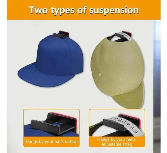 Alt view image 4 of 7 - Baseball Cap Hat Rack Wall Door Hanger Holder Storage Organize 12 Hooks Adhesive