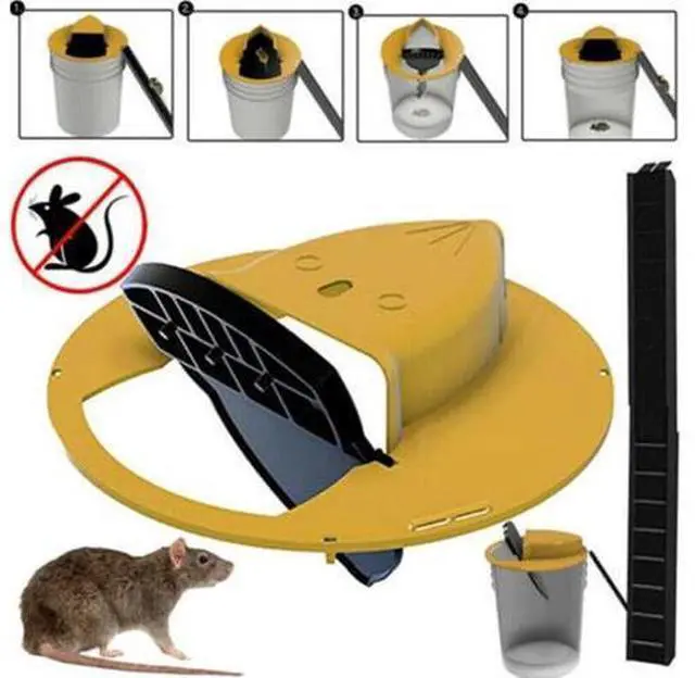 Alt view image 6 of 7 - Mouse Rat Trap Flip & Slide Mouse Trap Bucket Catcher Mousetrap Slide Bucket Lid