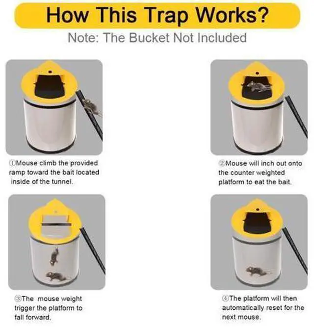 Alt view image 5 of 7 - Mouse Rat Trap Flip & Slide Mouse Trap Bucket Catcher Mousetrap Slide Bucket Lid