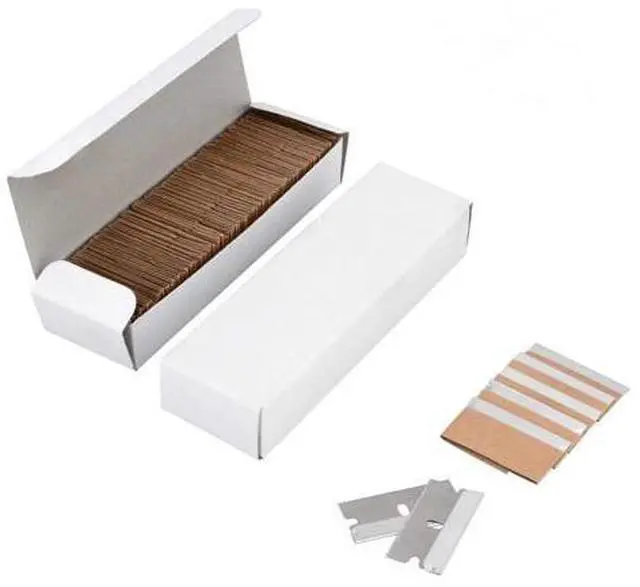 Alt view image 2 of 7 - 100 PCS Razor Blades Single Edge Extra Sharp Heat Treated Safety Knife Scrapers