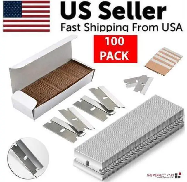 Alt view image 3 of 7 - 100 PCS Razor Blades Single Edge Extra Sharp Heat Treated Safety Knife Scrapers