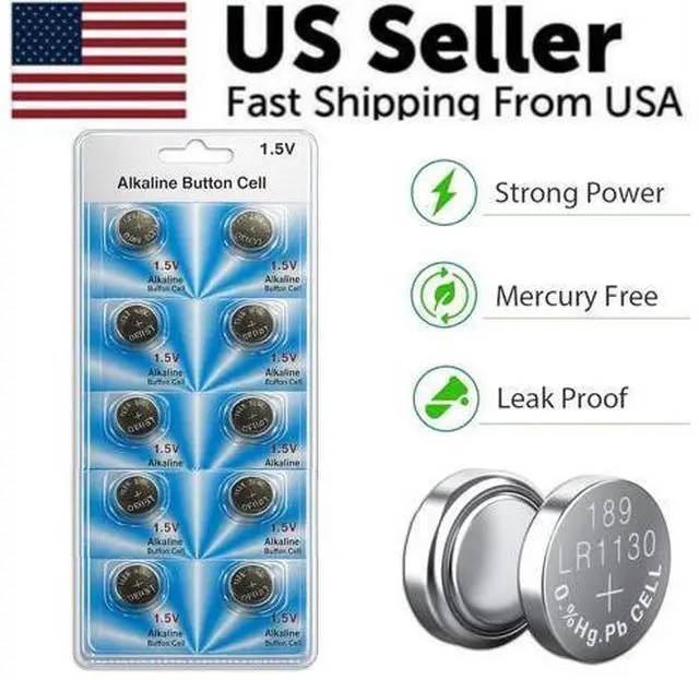 Alt view image 6 of 7 - 10 PCS LR1130 AG10 389 Alkaline Battery 1.5V Button Cell for Watch Calculator US