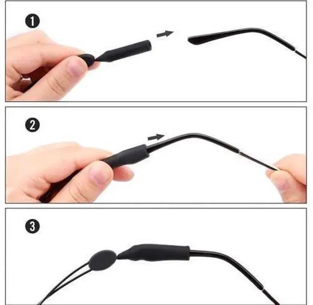 Alt view image 7 of 7 - 2x Glasses Strap Neck Cord Sports Eyeglasses Band Sunglasses Rope String Holder