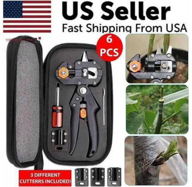 Alt view image 3 of 7 - Garden Tree Grafting Knife Pruning Pruner Shears Snip Scissors Cutting Tool Kit