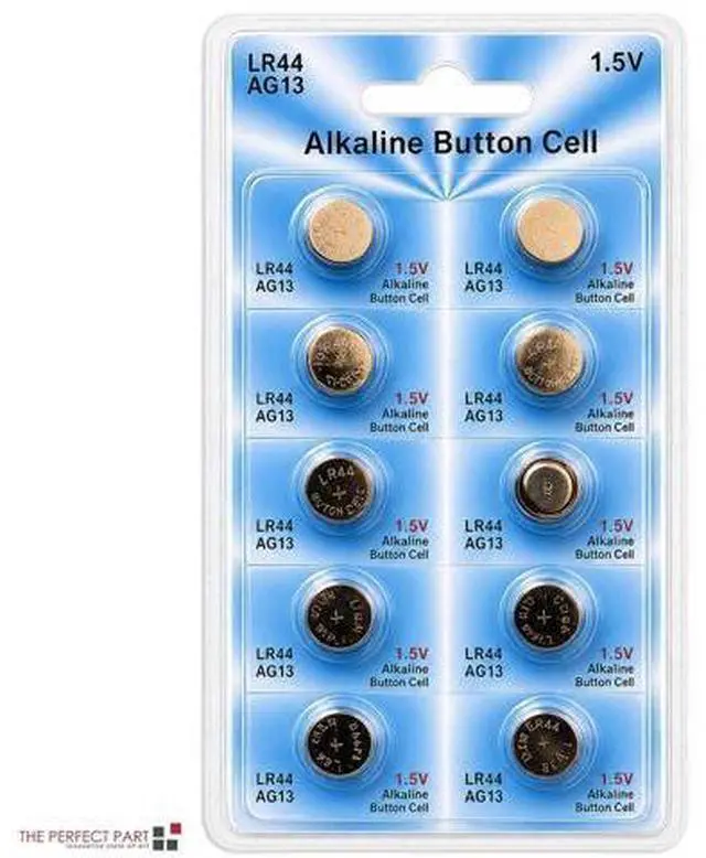 Alt view image 7 of 7 - LR44 10 PACK LR44 AG13 A76 L1154 357 303 LED Button 1.5V Cell Alkaline Battery