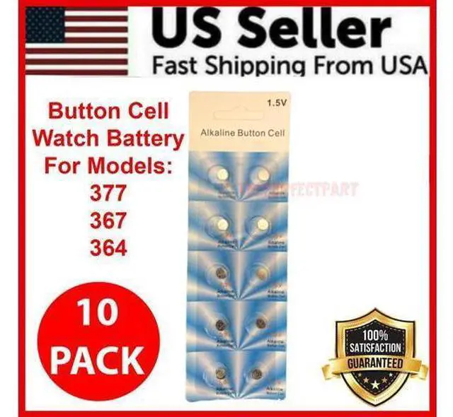 Alt view image 3 of 7 - 10 x OEM SPEC 377 376 364 363 WATCH BATTERY SR626SW SR626W Silver Oxide Battery