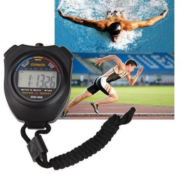 Alt view image 5 of 7 - 2PCS SET Digital Stopwatch Sports Counter Chronograph Date Timer Odometer Watch