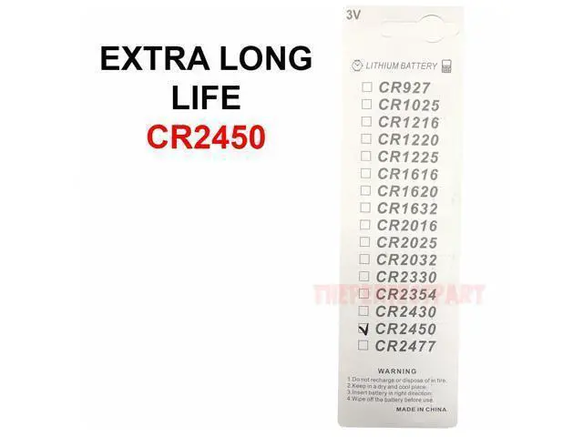 Alt view image 4 of 7 - 5 PACK Super Fresh Long CR2450 ECR 2450 3v LITHIUM Coin Cell Battery Exp. 2029